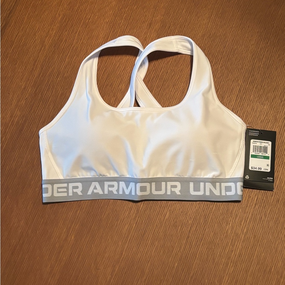 Under Armour White and Gray Sports Bra